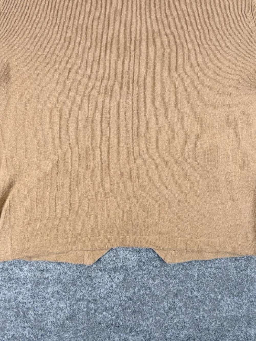 Vintage Sag Harbor Sweater Womens S Brown Tan V-Neck Short Sleeve Button Detail - Picture 11 of 16